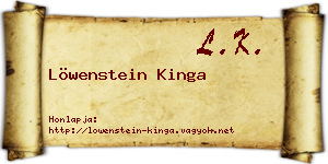 Löwenstein Kinga névjegykártya